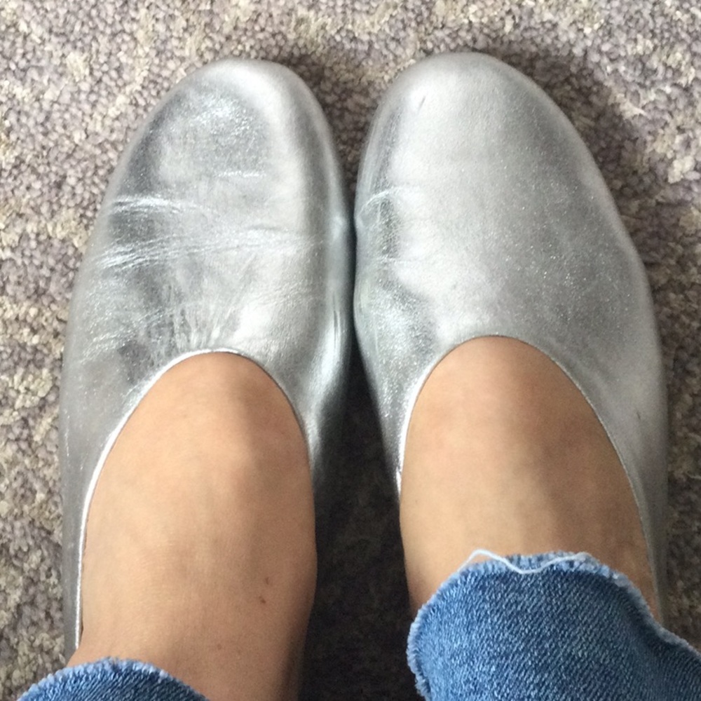 Balagan silver ballet flat mules in 39